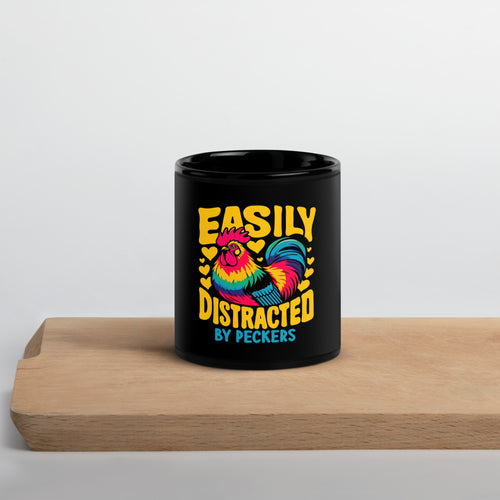 Easily Distracted By Peckers Mug – Funny Chicken Lover Coffee Cup - Krazychickenmama