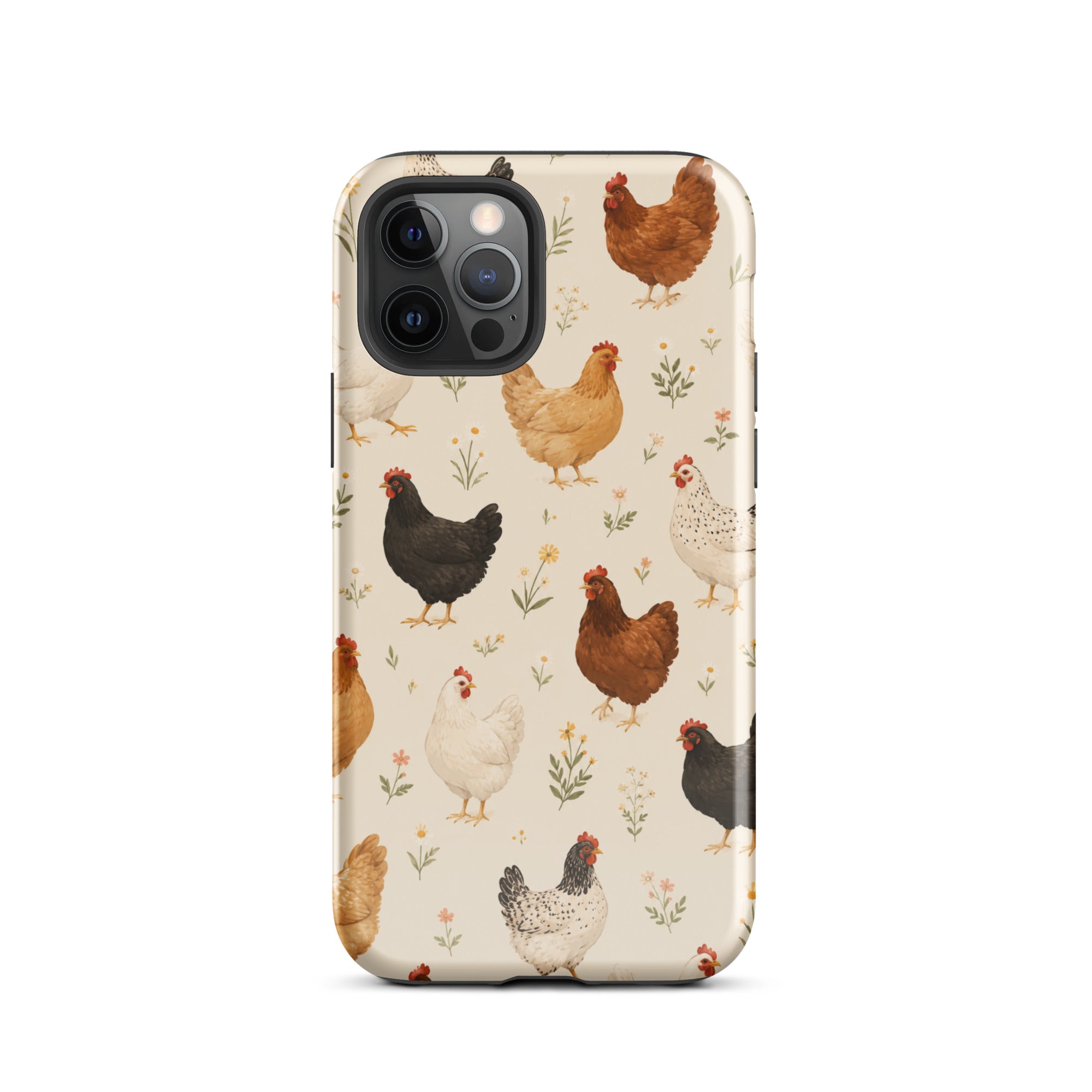 Vintage Chicken Garden Tough iPhone Case - Krazychickenmama
