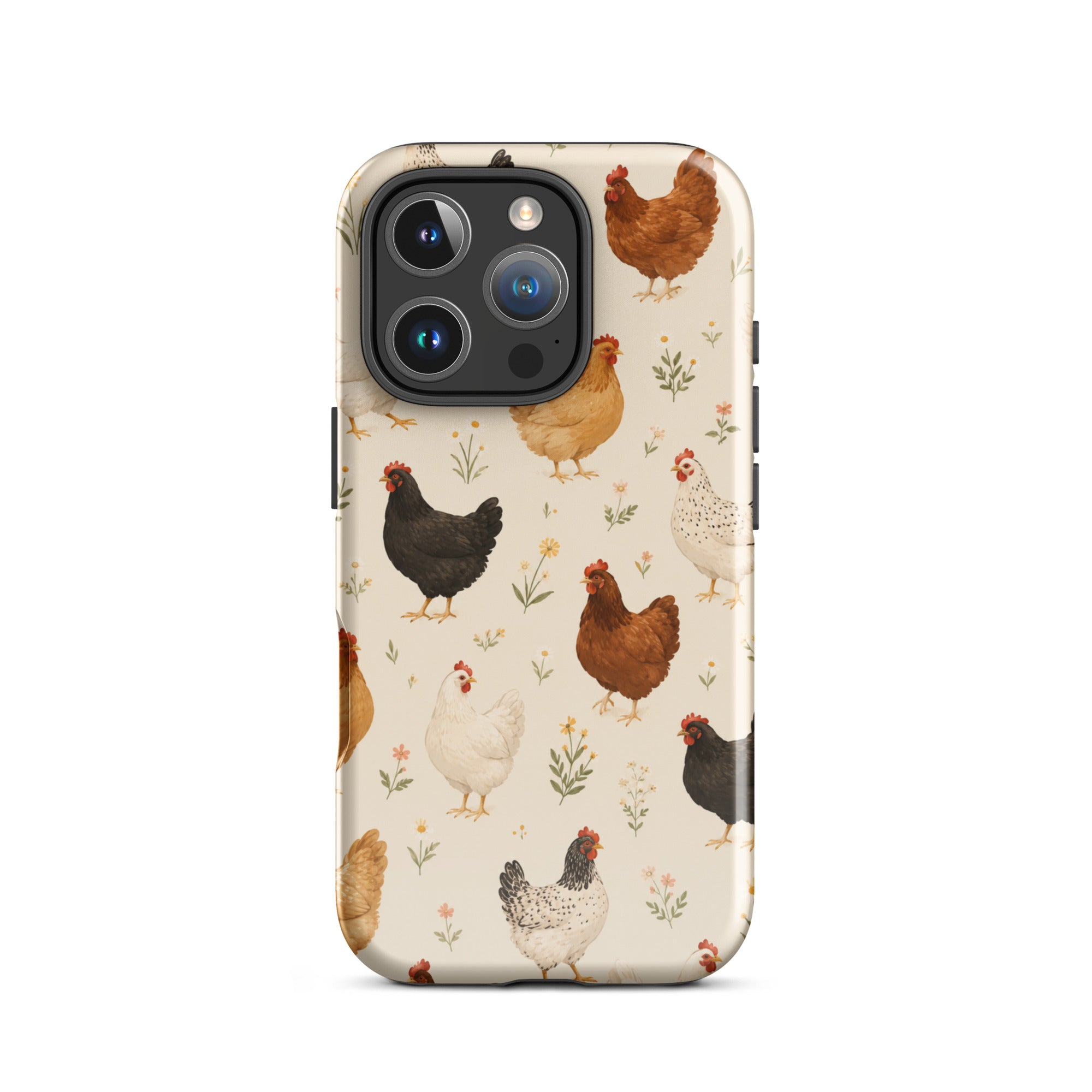 Vintage Chicken Garden Tough iPhone Case - Krazychickenmama